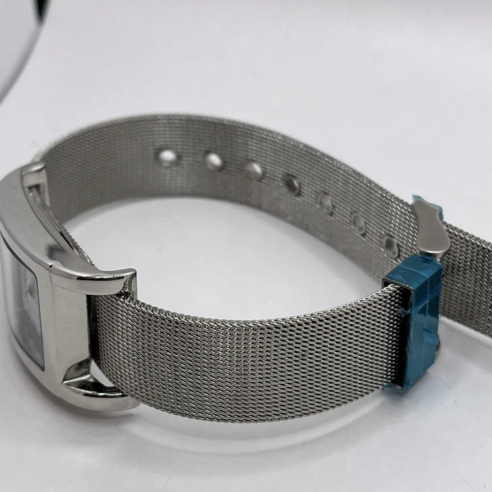 Kessaris Women's Watch MOP Dial Silver Stainless Steel Mesh Band-‎ New Battery